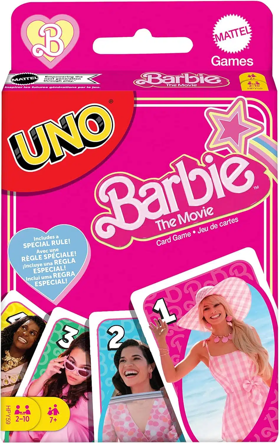 Barbie Le Film - Uno Jeu De Cartes Familial, avec Règle Spéciale « Trop Jouée »