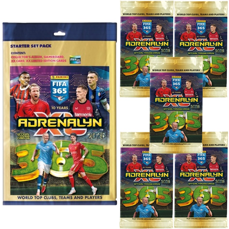 Panini FIFA 365 2025 Adrenalyn XL – 1 kit de démarrage + 5 boosters